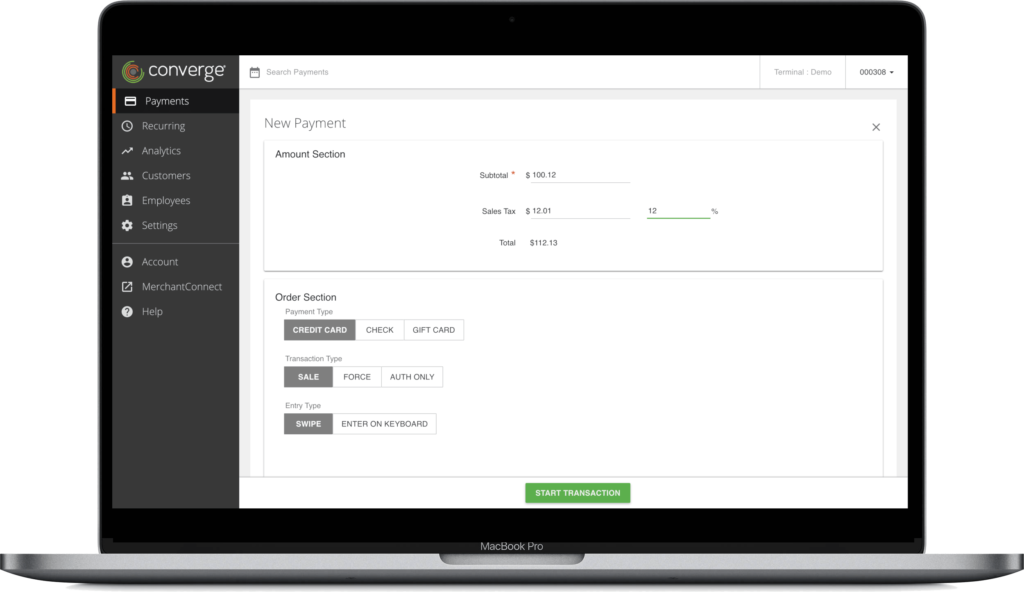 New payment with virtual terminal by TCM
