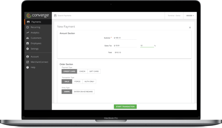 New payment with virtual terminal by TCM