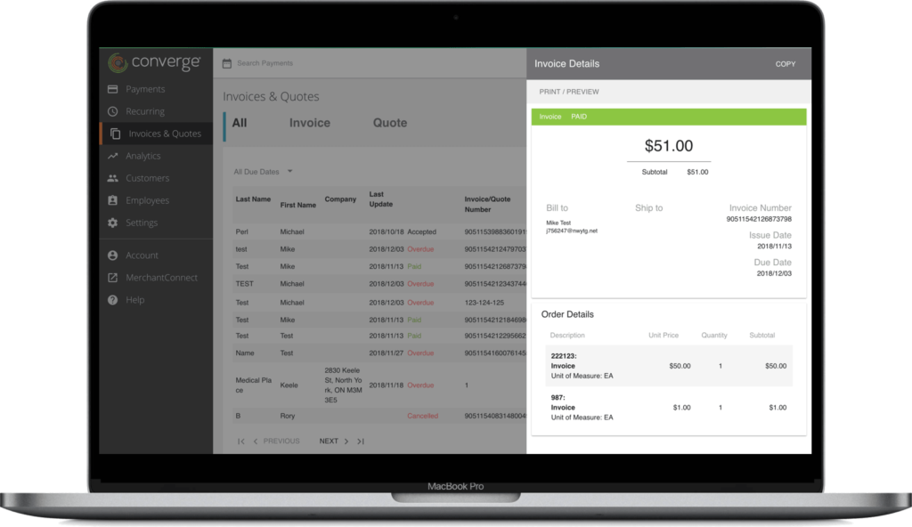 Invoicing and Quotes Payment Processing